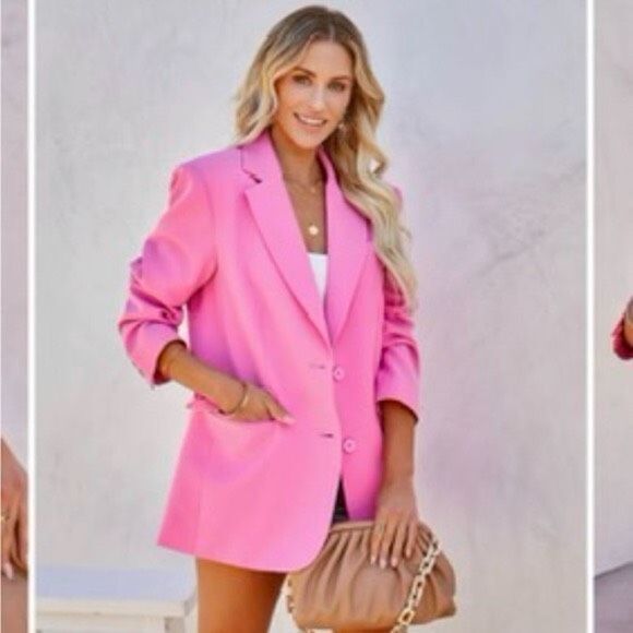 ✨aria pocketed blazer - pink vici✨ - Picture 3 of 8